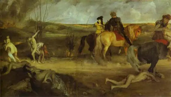 Krigsscen i medeltiden - Edgar Degas