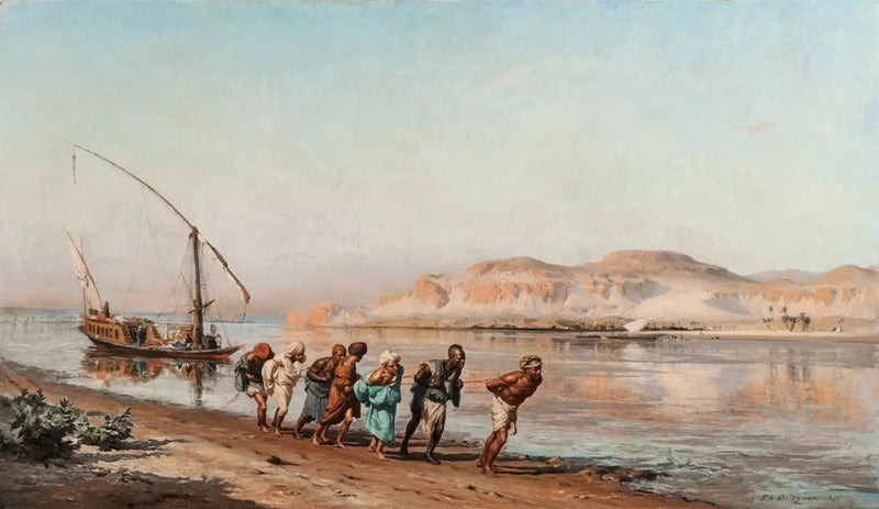 Dragscen vid Nilen - Frederick Arthur Bridgman