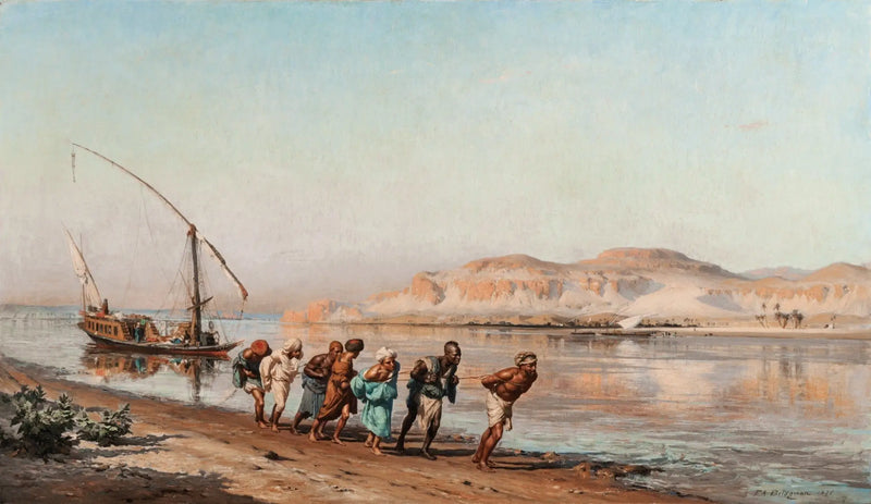 Dragscen vid Nilen - Frederick Arthur Bridgman