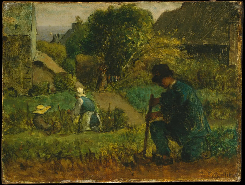 Trädgårdsscen - Jean-François Millet