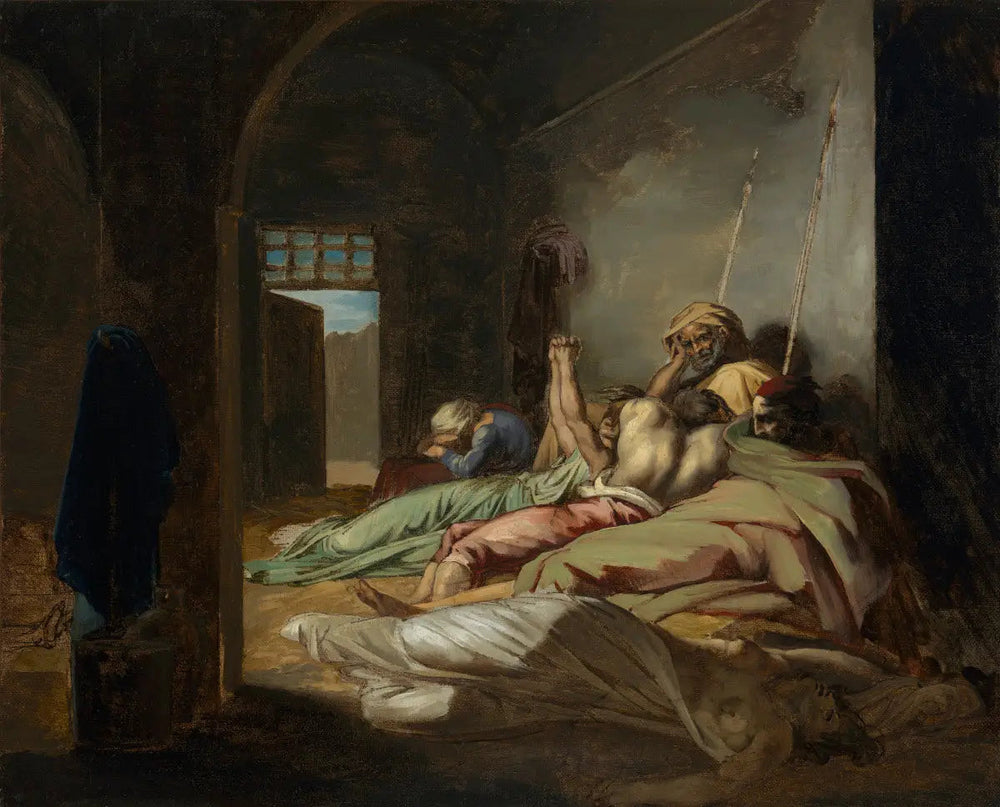 Scène de l'épidémie de fièvre jaune à Cadix - Théodore Géricault image 1 reproduction d’œuvre d’art à l’huile