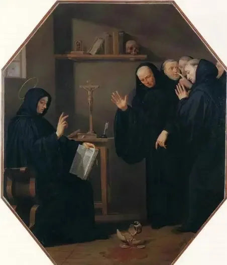 Scen ur helgonet Benedikts liv. Den förgiftade vinbägaren - Philippe de Champaigne