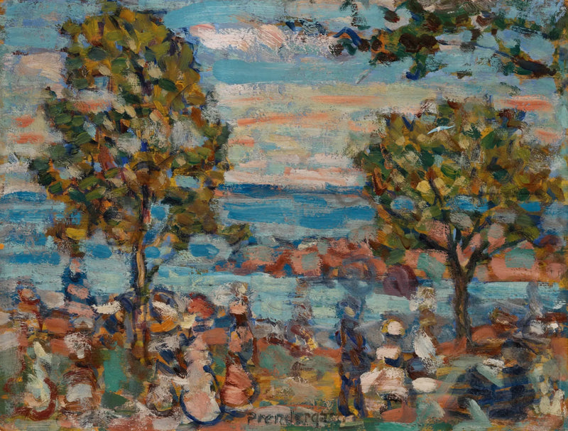 Strandscen med två träd - Maurice Prendergast