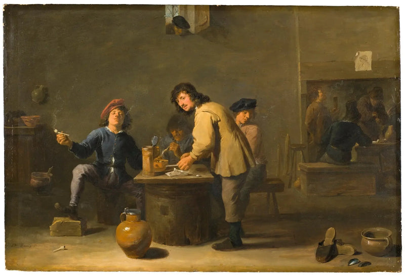 Taverna scen med piprökare - David Teniers den yngre