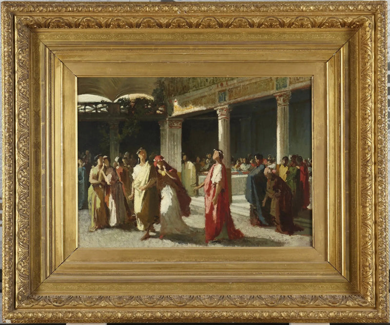 Dramatisk scen i en domstol - Frederic Leighton