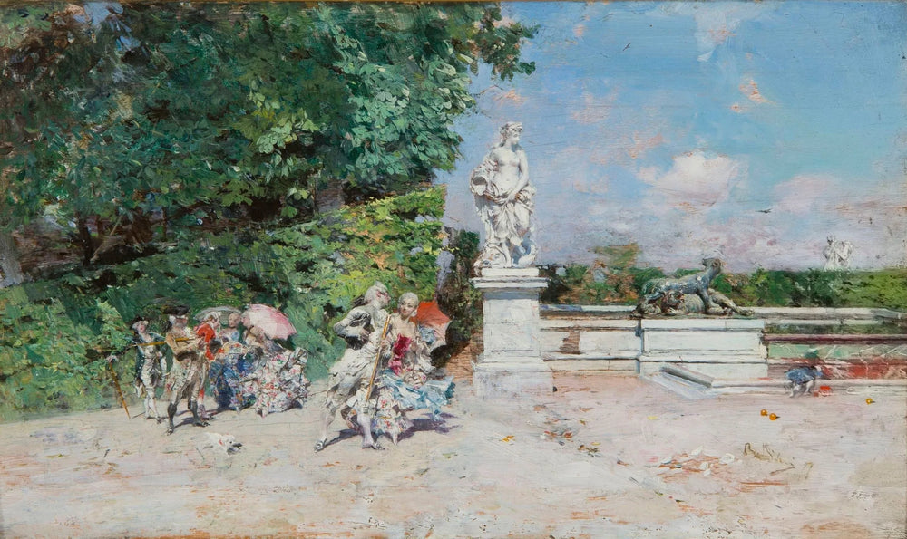 Scène galante dans le parc de Versailles - Giovanni Boldini image 1 reproduction d’œuvre d’art à l’huile