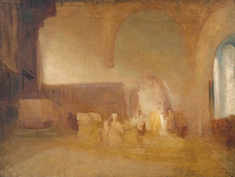 Scen i en kyrka eller valvhall - J. M. W. Turner