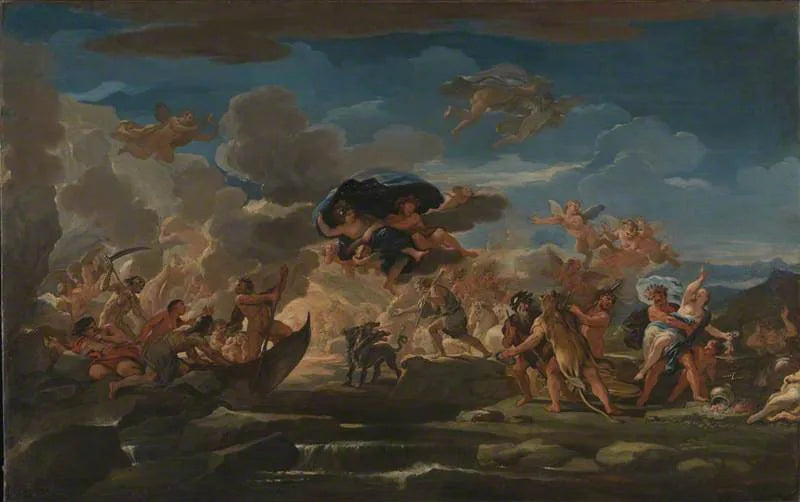 Mythologisk scen av Proserpinas våldtäkt - Luca Giordano