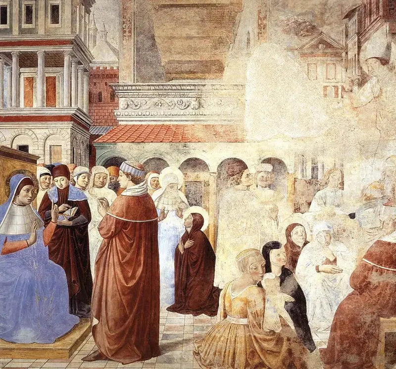 Scener med helige Ambrosius (scen 9, norra väggen) - Benozzo Gozzoli