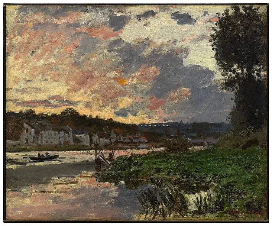 Seine på Bougival, på kvällen W151 - Claude Monet