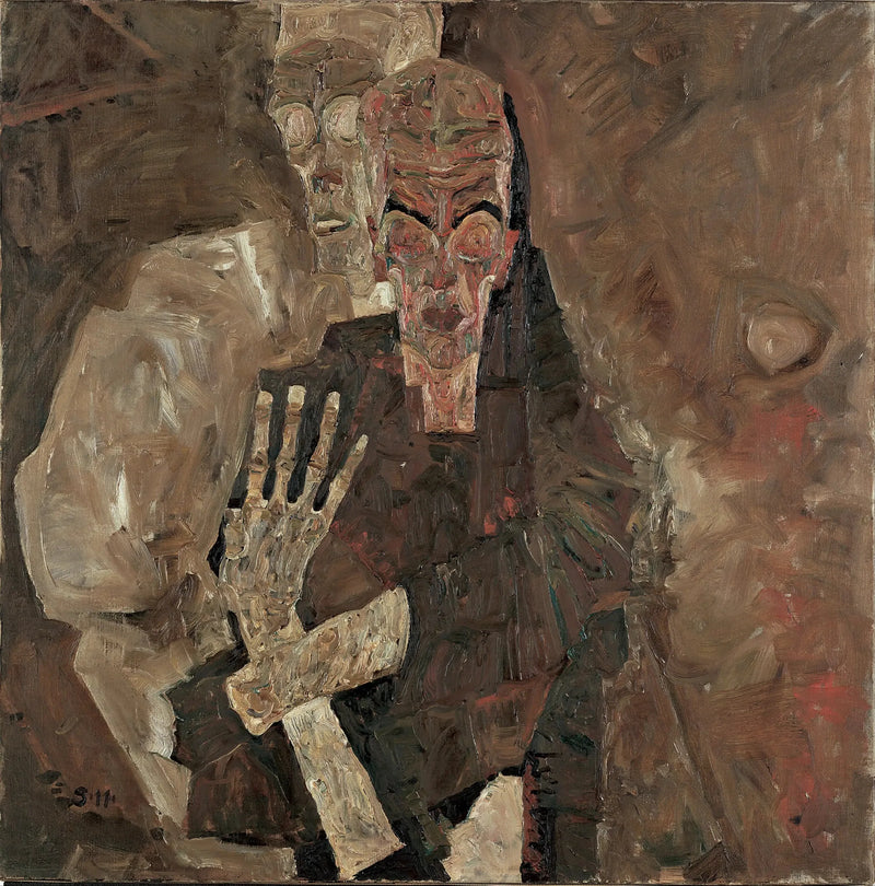 Självseende II (Döden och Människan) - Egon Schiele