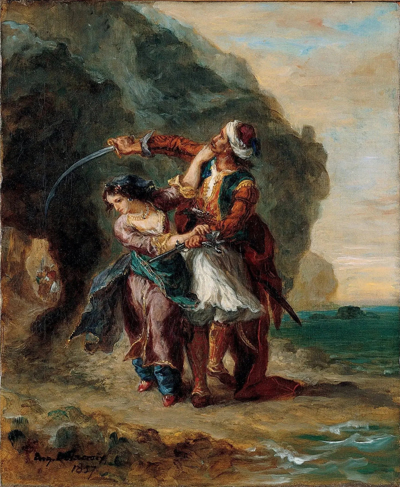 Selim och Zuleika - Eugène Delacroix