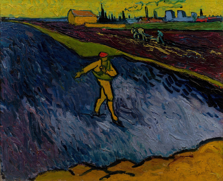 Såningsmannen: omgivningarna kring Arles i bakgrunden - Vincent van Gogh