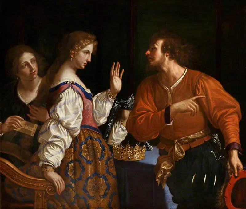 Sémiramis mottar nyheten om Babylons fall - Guercino