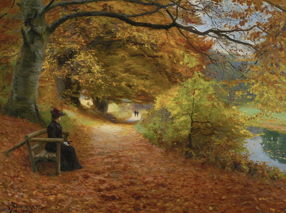 Sentier boisé en automne - H. A. Brendekilde - Alpha Reproduction