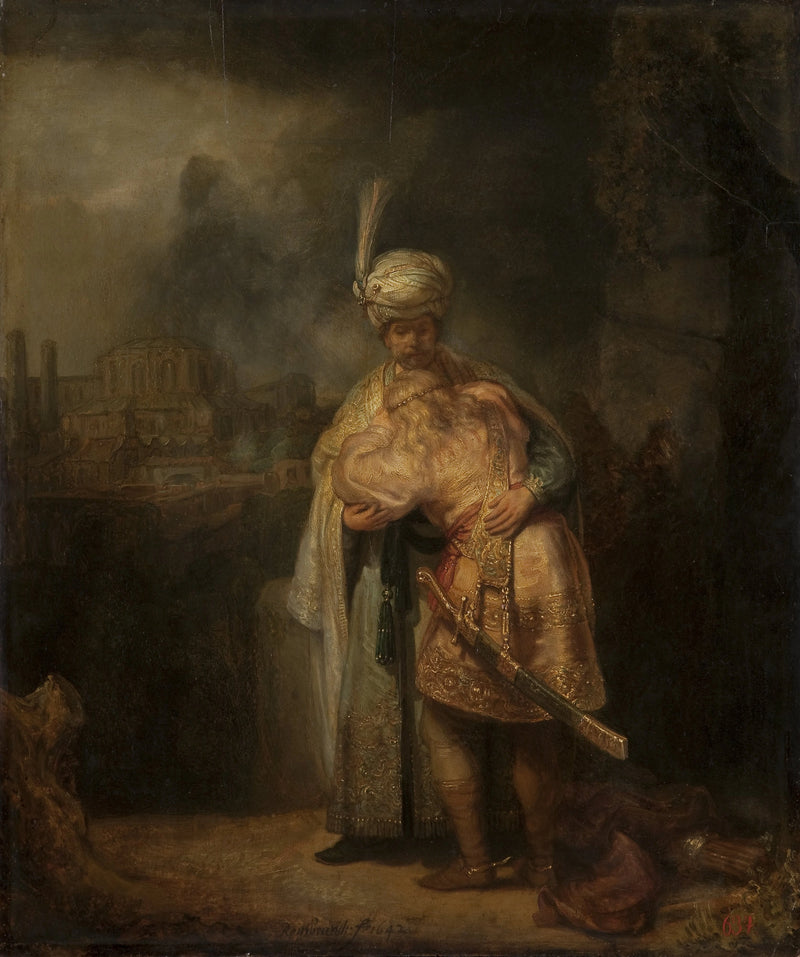 Separationen av David och Jonathan - Rembrandt