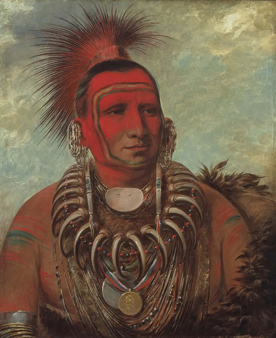 Shon-ta-yi-ga, Petit Loup, en berömd krigare - George Catlin