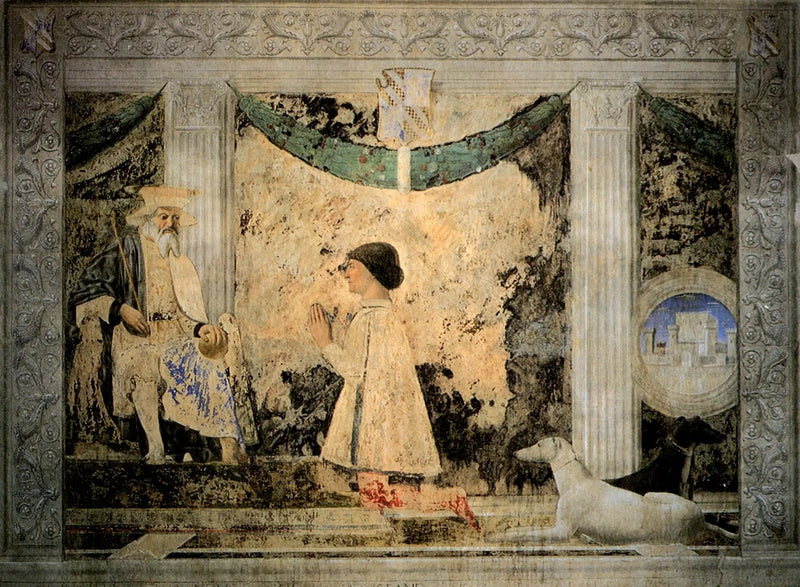 Sigismondo Pandolfo Malatesta i bön framför helige Sigismond - Piero della Francesca
