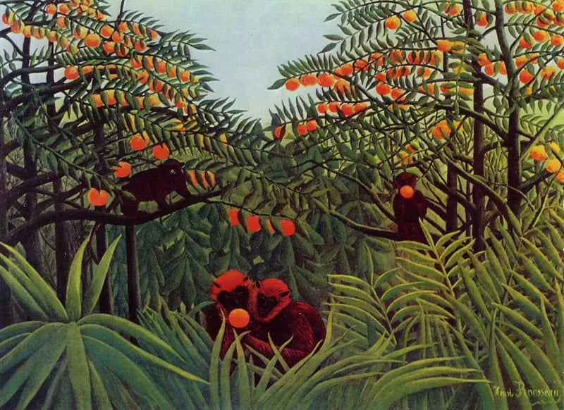 Ape i regnskogen - Henri Rousseau