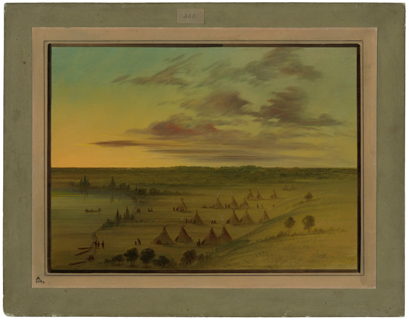 Sioux Village - Svanens sjö - George Catlin