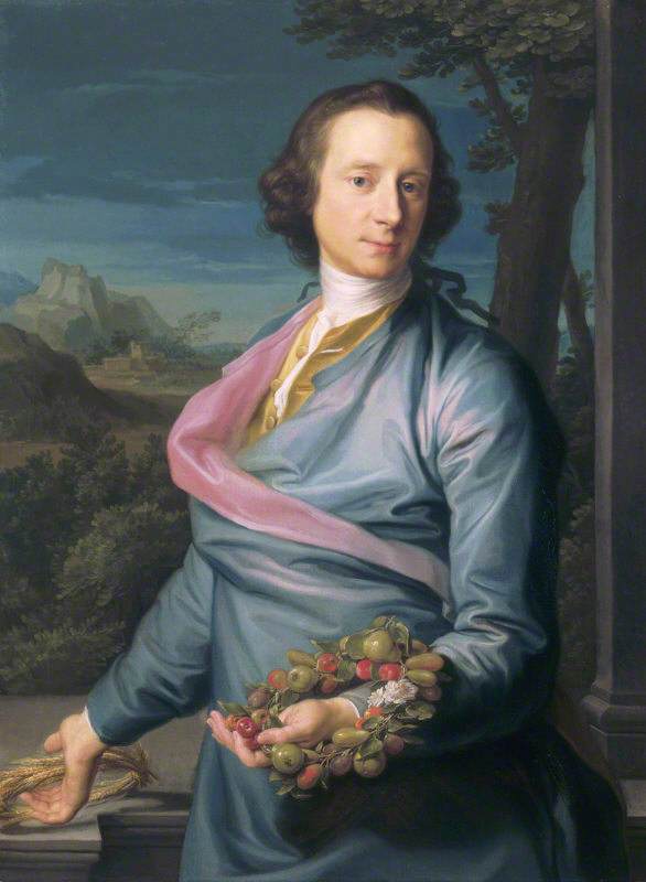 Sir Matthew Fetherstonhaugh, 1:a baronett, parlamentsledamot (1714-1774) med frukt- och majskransar - Pompeo Batoni