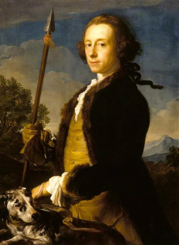 Sir Matthew Fetherstonhaugh, 1:e baronett, parlamentsledamot (1714-1774) som jägare med en vildsvinslance - Pompeo Batoni