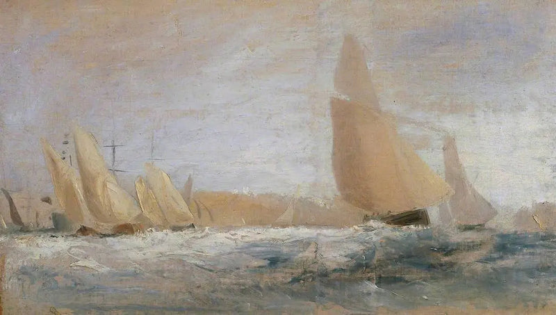Skiss för 'East Cowes Castle, Regattan som slår mot vinden' Nr. 1 - J. M. W. Turner