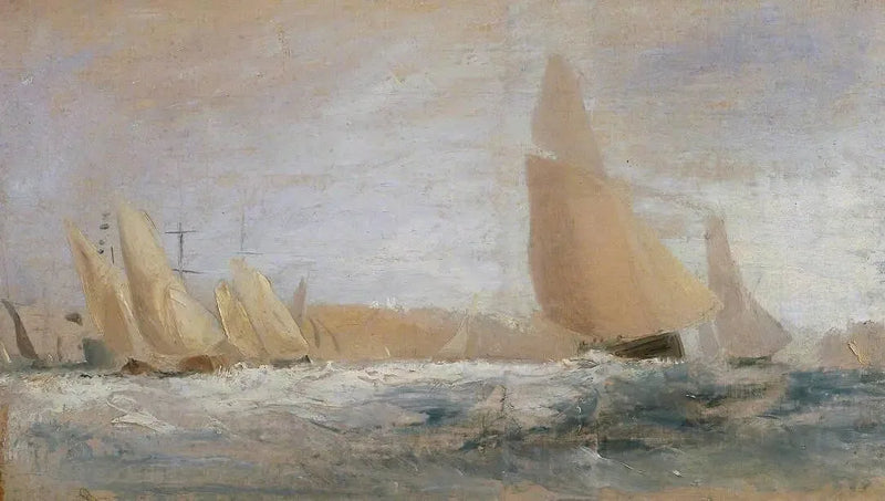 Skiss för 'East Cowes Castle, Regattan som slår mot vinden' Nr. 1 - J. M. W. Turner