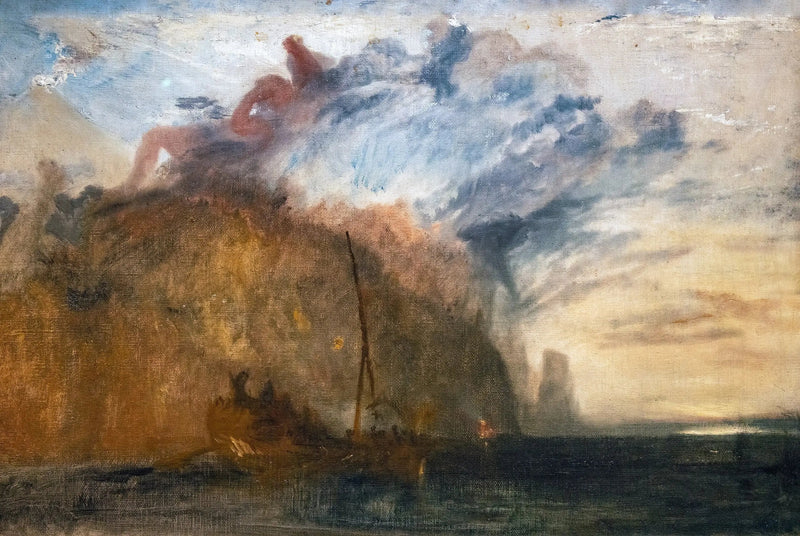 Skiss för 'Ulysses hånar Polyphemus' - J. M. W. Turner