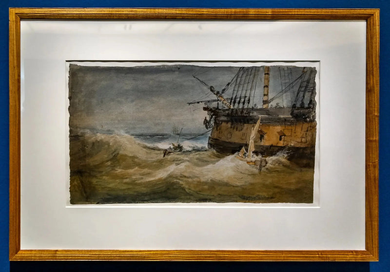 Små båtar bredvid en Man-o’-War - J. M. W. Turner