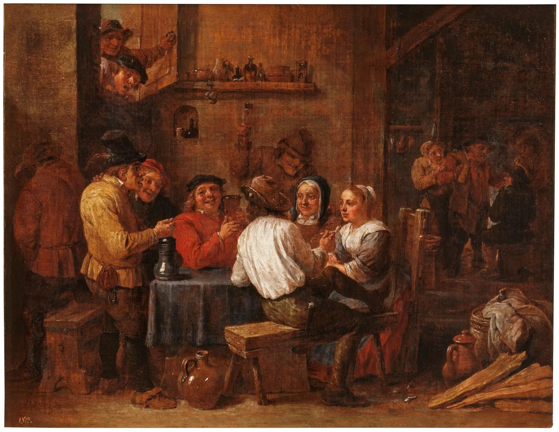 Smokers and Drinkers - David Teniers le Jeune image 1 reproduction d’œuvre d’art à l’huile