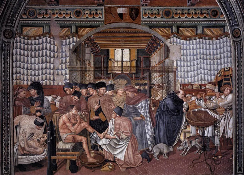 Vård av sjuka - Domenico di Bartolo