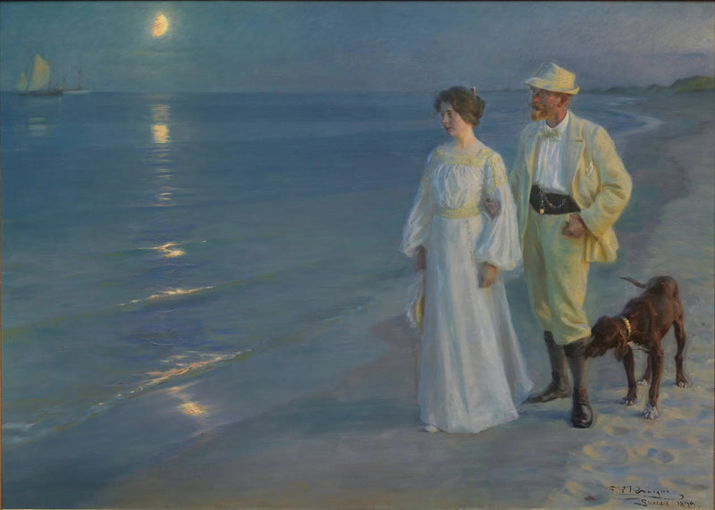 Sommarkväll på Skagens strand – konstnären och hans fru - Peder Severin Krøyer