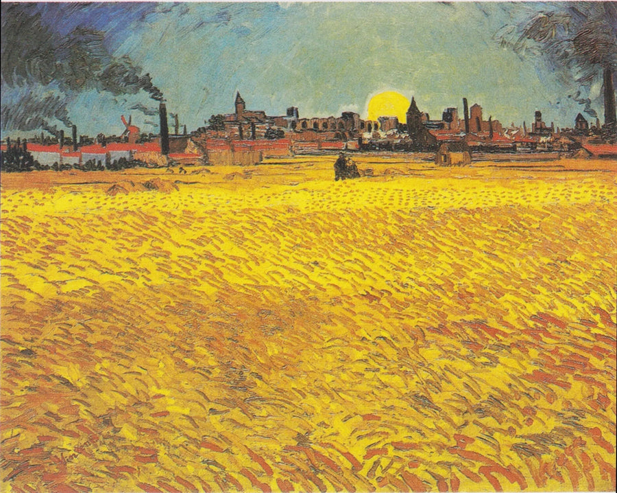 Vetefält i solnedgång - Vincent van Gogh