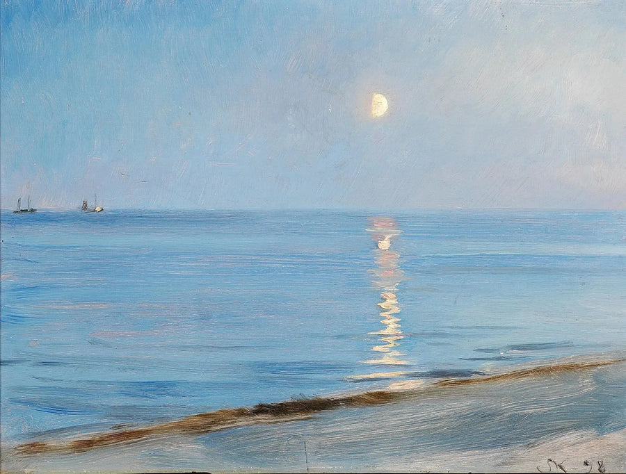 Kväll vid stranden i Skagen. Månljus. - Peder Severin Krøyer