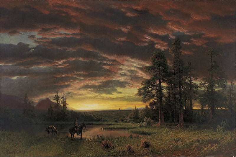Kväll på ängen - Albert Bierstadt