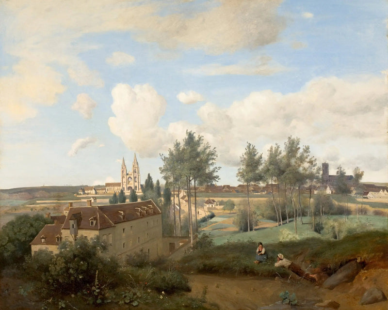 Soissons sett från M. Henrys fabrik - Jean-Baptiste Camille Corot