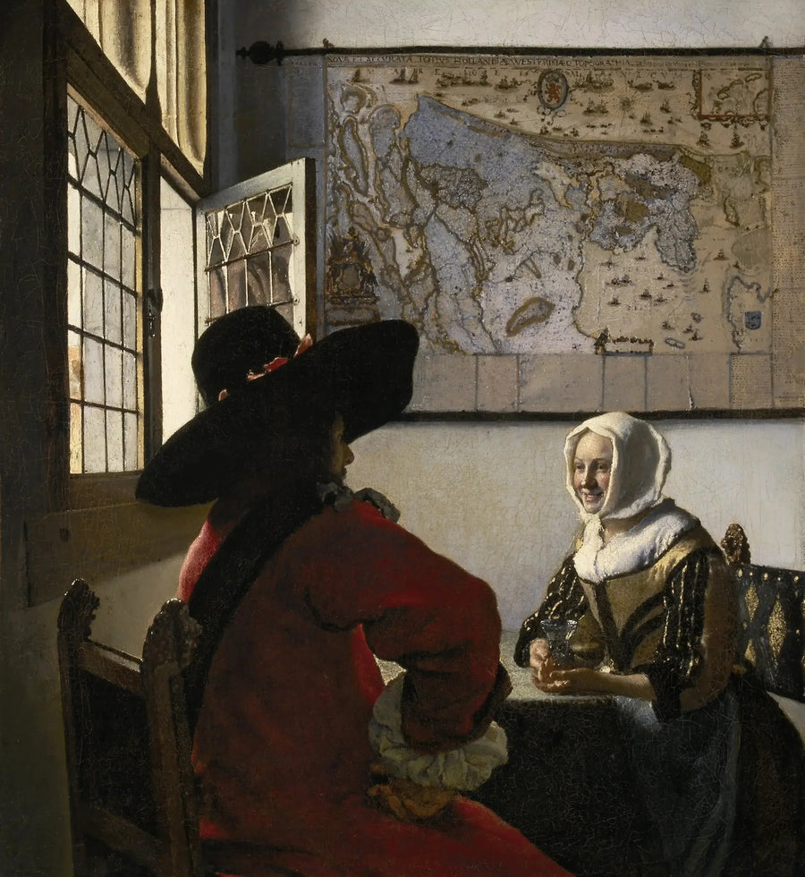 Soldat och skrattande ung flicka - Johannes Vermeer