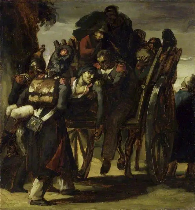 Sårade soldater i en vagn - Théodore Géricault