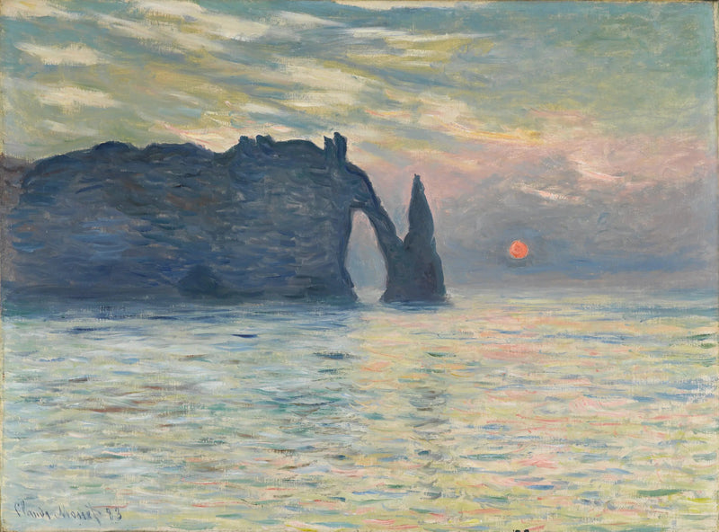 Solnedgång i Étretat - Claude Monet