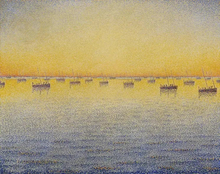 Solnedgång, sardinfiske, Concarneau - Paul Signac
