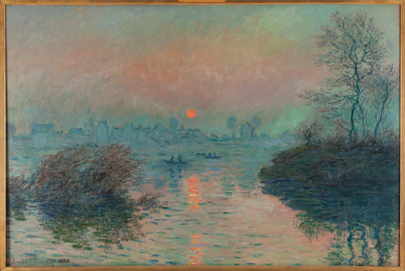 Solnedgång över Seine i Lavacourt, vintereffekt - Claude Monet