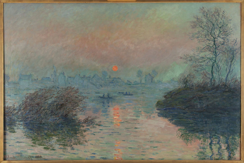 Solen går ner på Seine vid Lavacourt W576 - Claude Monet