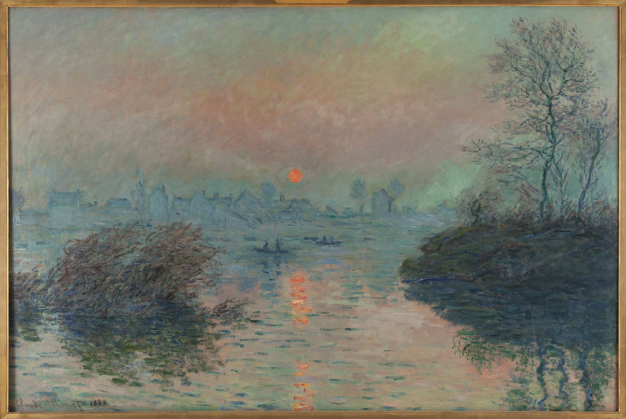 Solen går ner på Seine vid Lavacourt W576 - Claude Monet