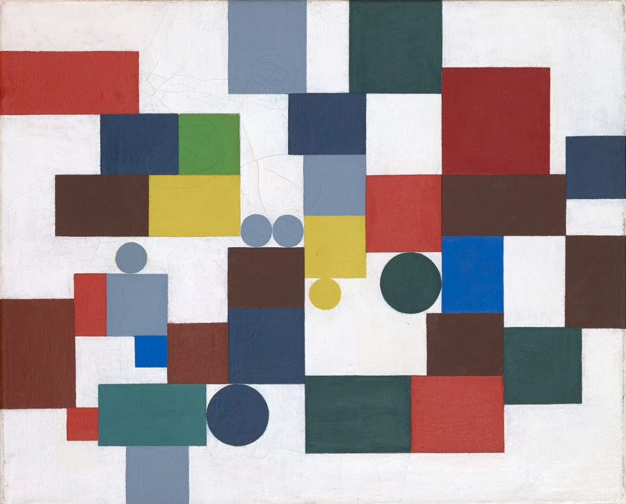 Composition à carrés, rectangles et cercles coïncidents - Sophie Taeuber-Arp