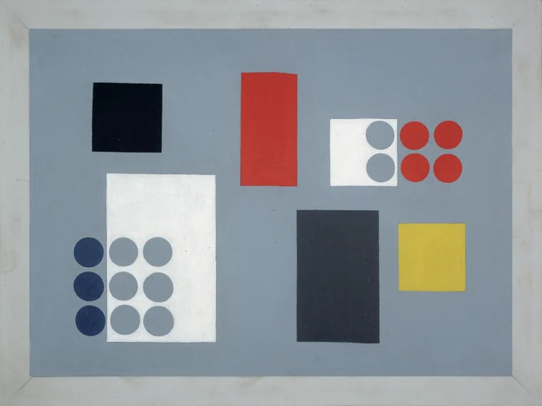 Composition à rectangles, carrés et pavés de cercles - Sophie Taeuber-Arp