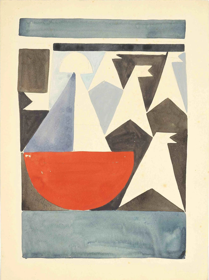 Motif abstrait. Composition verticale-horizontale - Sophie Taeuber-Arp