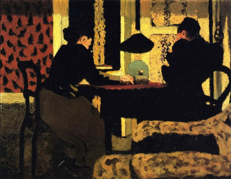 Under lampan - Édouard Vuillard