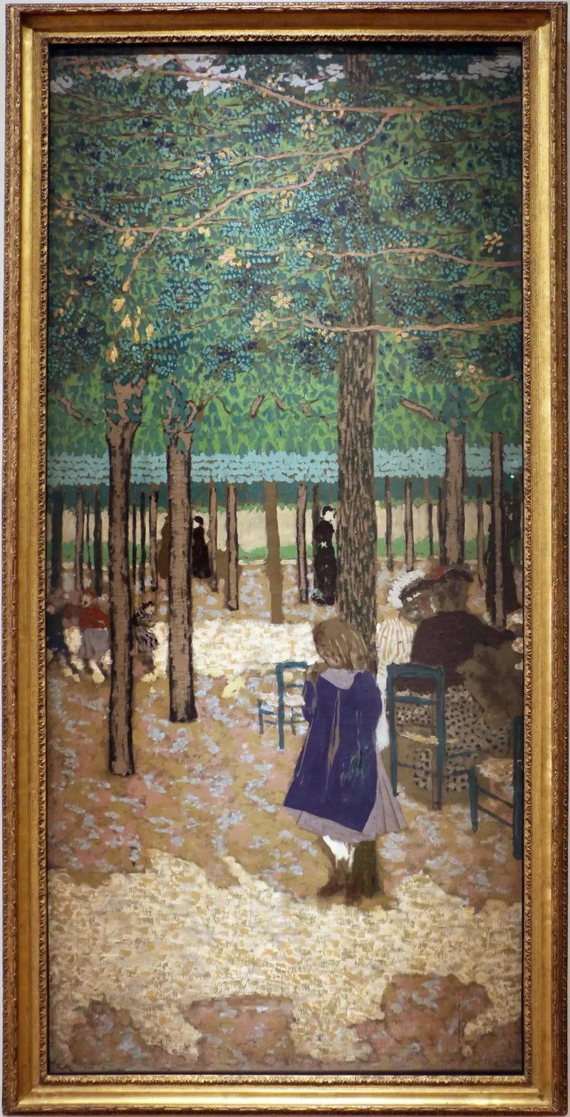 Under träd i en offentlig trädgård - Édouard Vuillard
