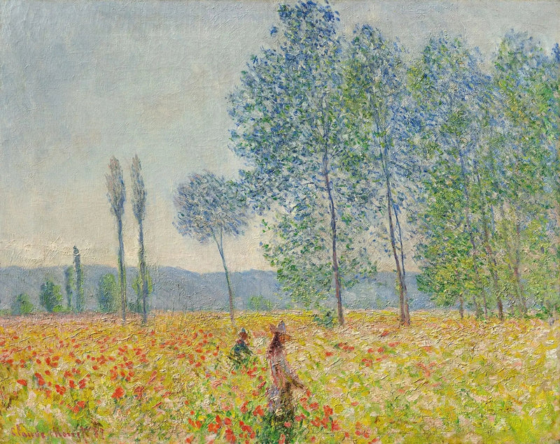 Under popplarna - Claude Monet